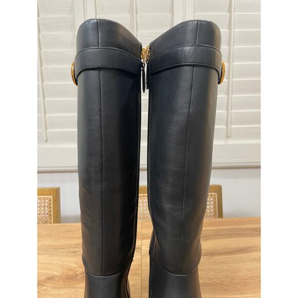 Donna Karan New York Women's Clari Tall Boot Black Leather Gold Heel Size 6 NIB - Picture 5 of 16